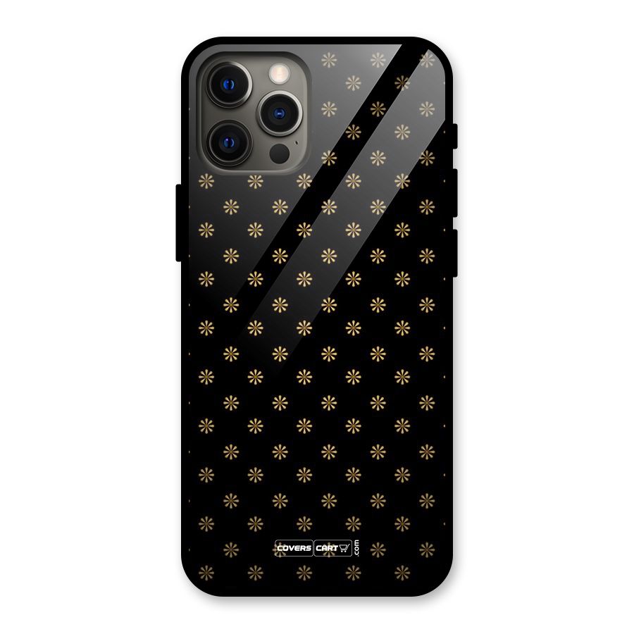Golden Flowers Glass Back Case for iPhone 12 Pro Max