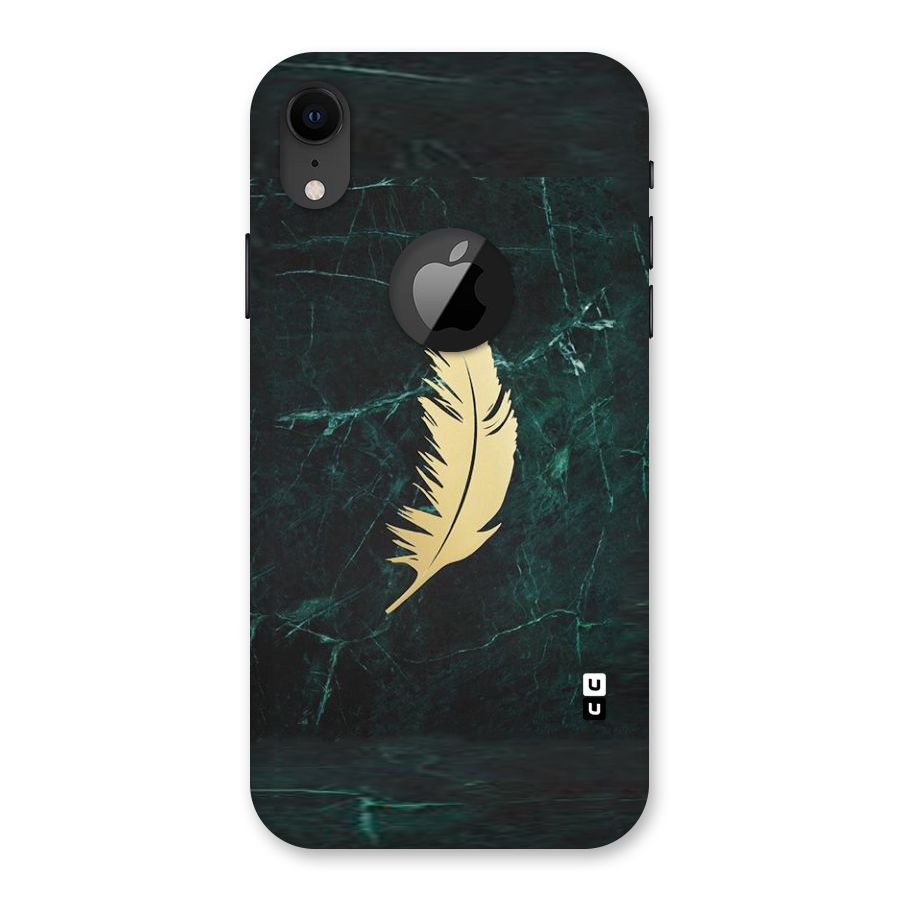 Golden Leaf Back Case for iPhone XR Logo Cut