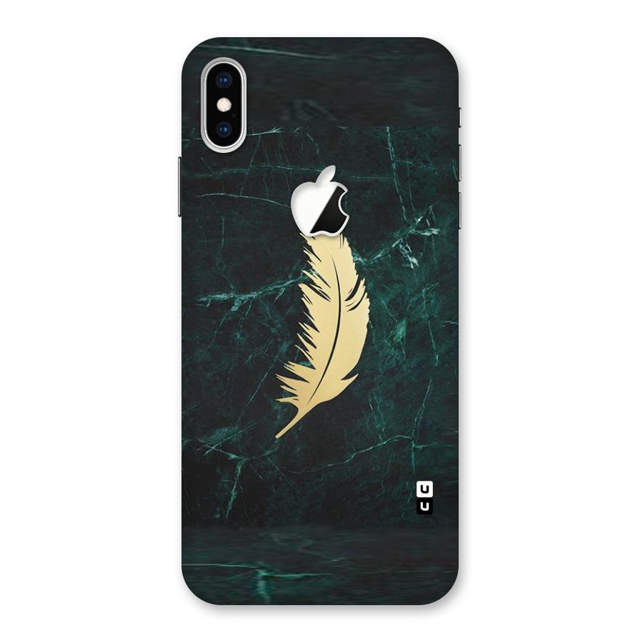 Golden Leaf Back Case for iPhone XS Max Apple Cut
