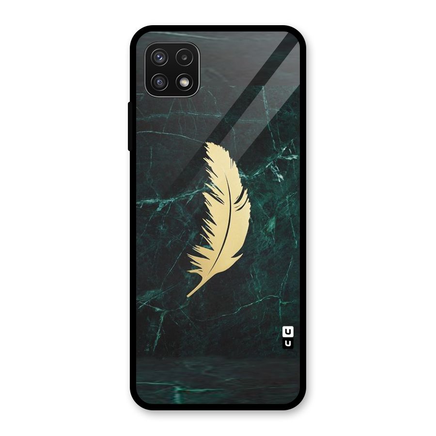 Golden Leaf Glass Back Case for Galaxy A22 5G