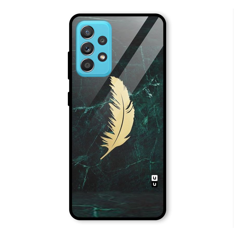 Golden Leaf Glass Back Case for Galaxy A52