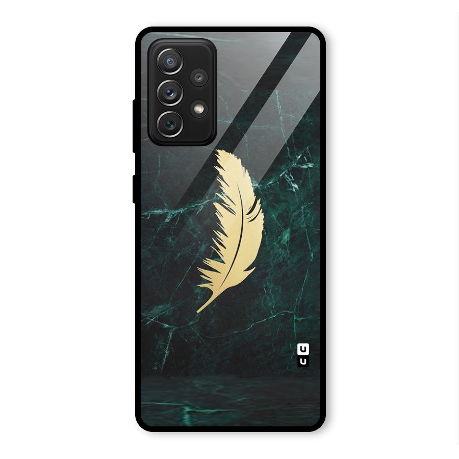 Golden Leaf Glass Back Case for Galaxy A72