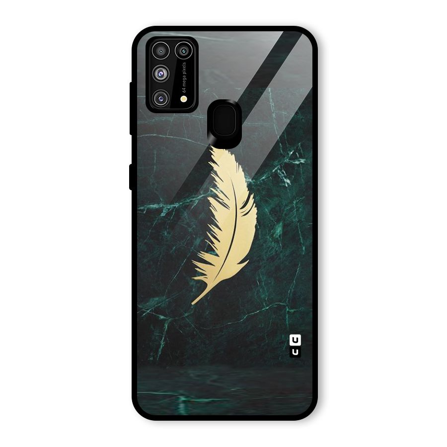Golden Leaf Glass Back Case for Galaxy F41