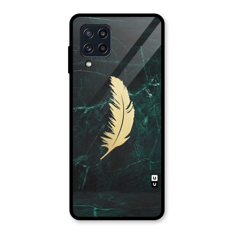 Golden Leaf Glass Back Case for Galaxy M32