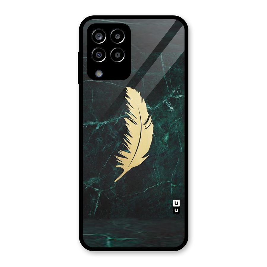 Golden Leaf Glass Back Case for Galaxy M33