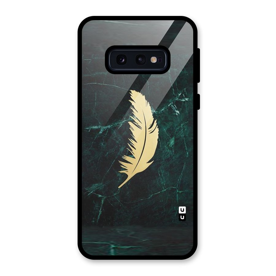Golden Leaf Glass Back Case for Galaxy S10e