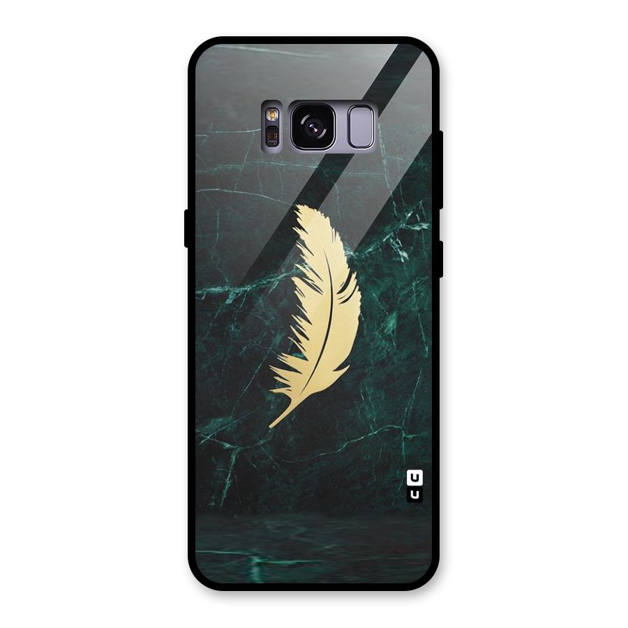 Golden Leaf Glass Back Case for Galaxy S8