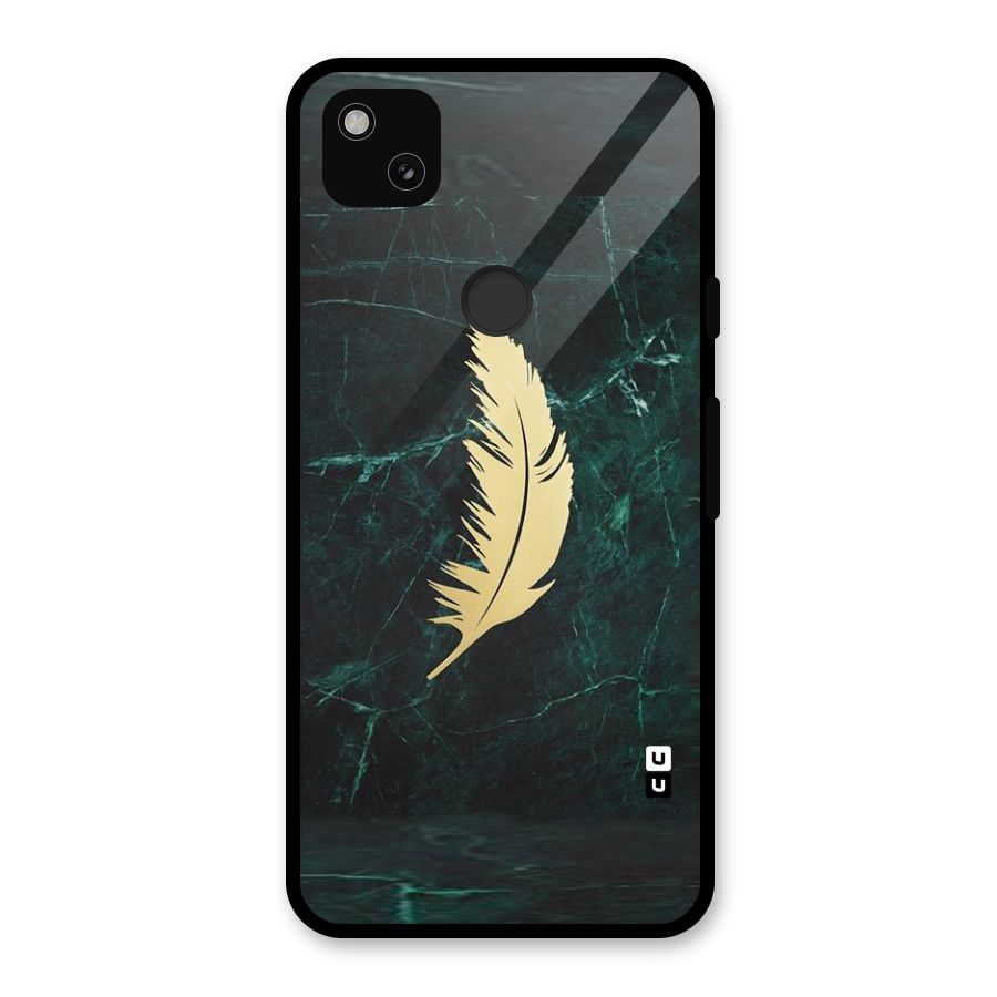 Golden Leaf Glass Back Case for Google Pixel 4a