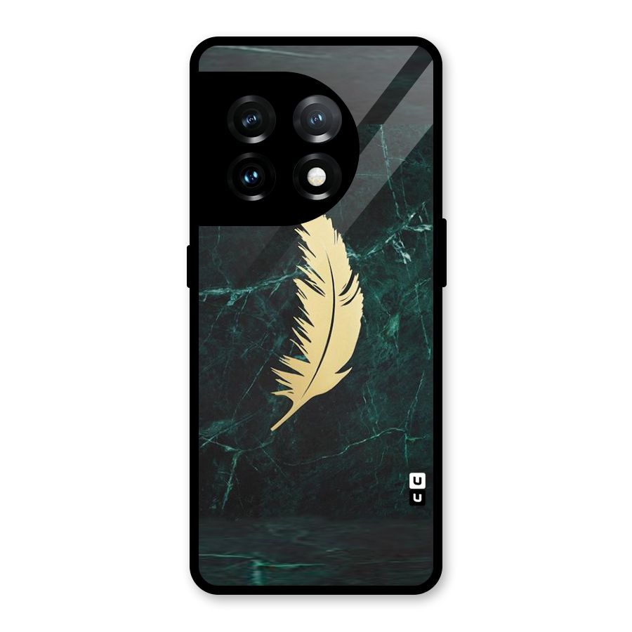 Golden Leaf Glass Back Case for OnePlus 11