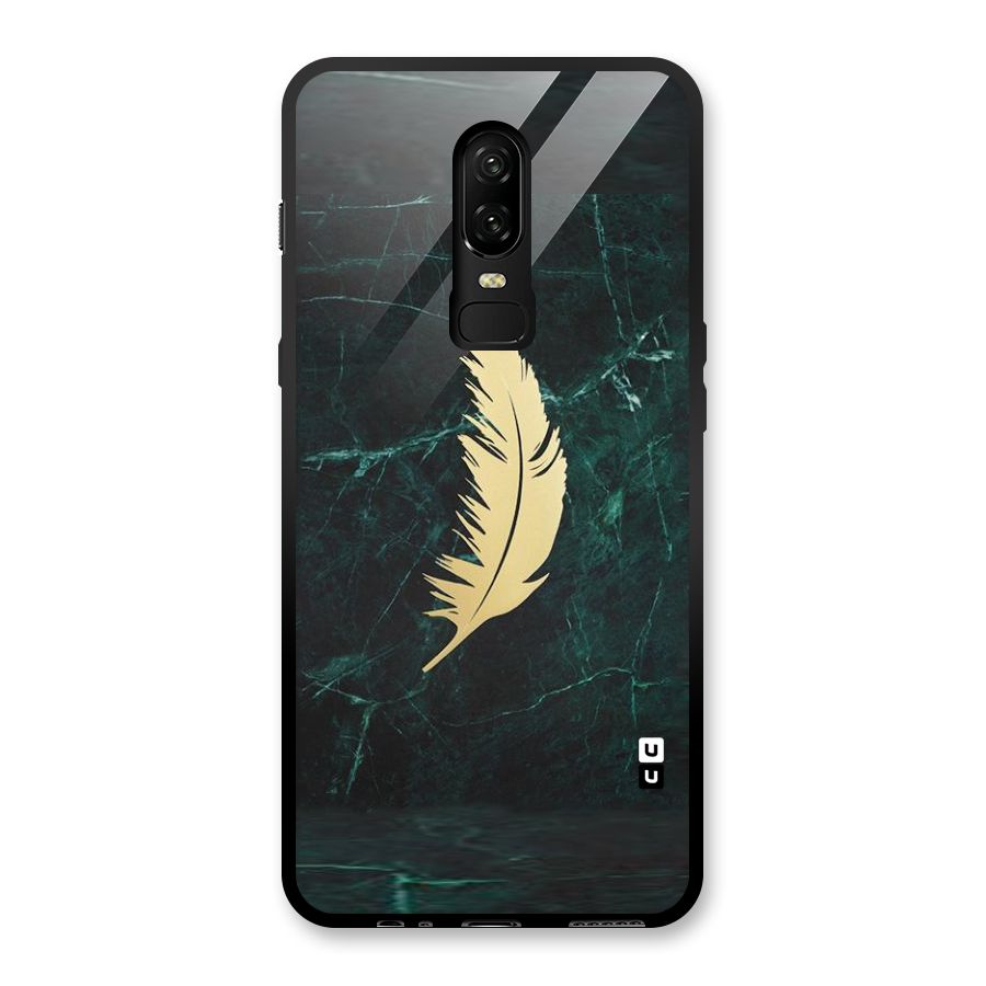 Golden Leaf Glass Back Case for OnePlus 6