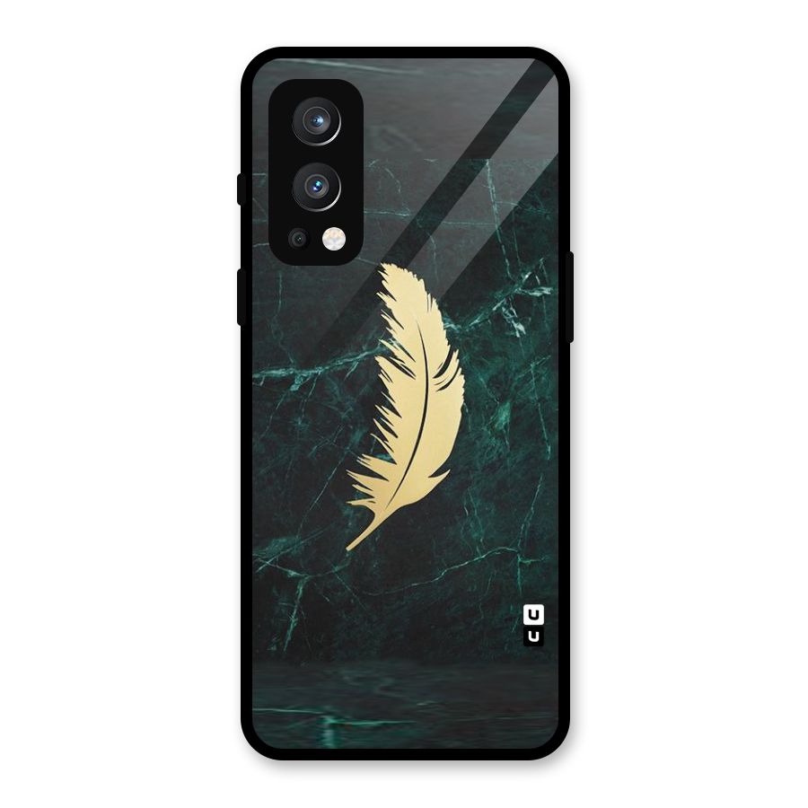 Golden Leaf Glass Back Case for OnePlus Nord 2 5G