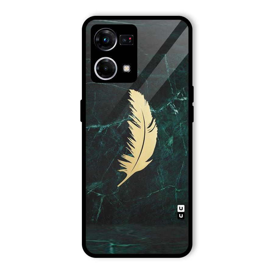 Golden Leaf Glass Back Case for Oppo F21 Pro 4G