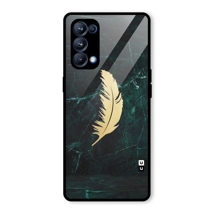 Golden Leaf Glass Back Case for Oppo Reno5 Pro 5G