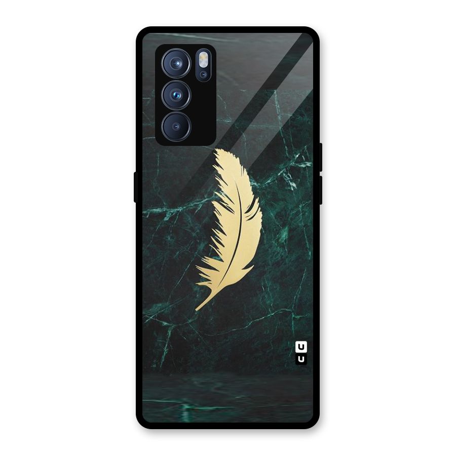 Golden Leaf Glass Back Case for Oppo Reno6 Pro 5G