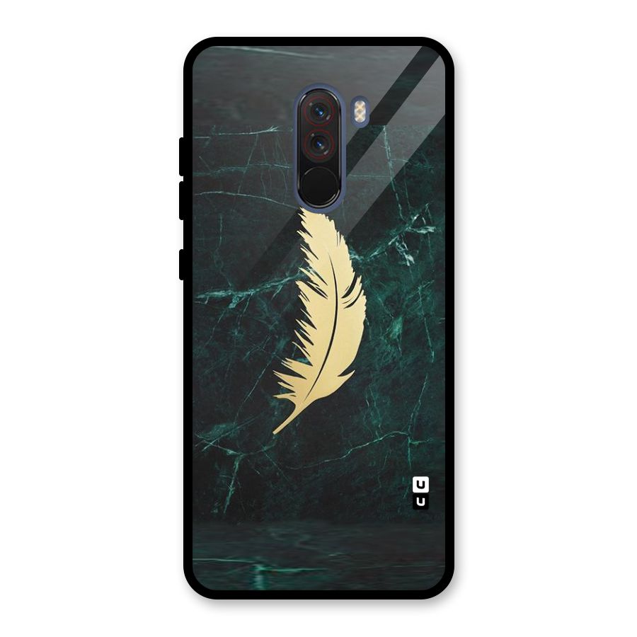 Golden Leaf Glass Back Case for Poco F1