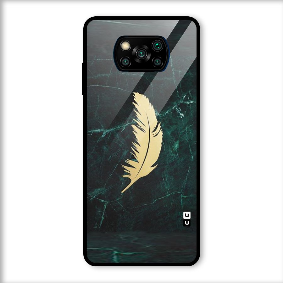 Golden Leaf Glass Back Case for Poco X3