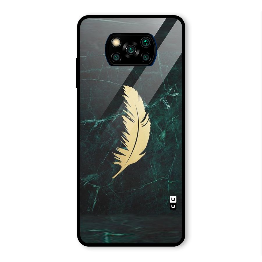 Golden Leaf Glass Back Case for Poco X3 Pro