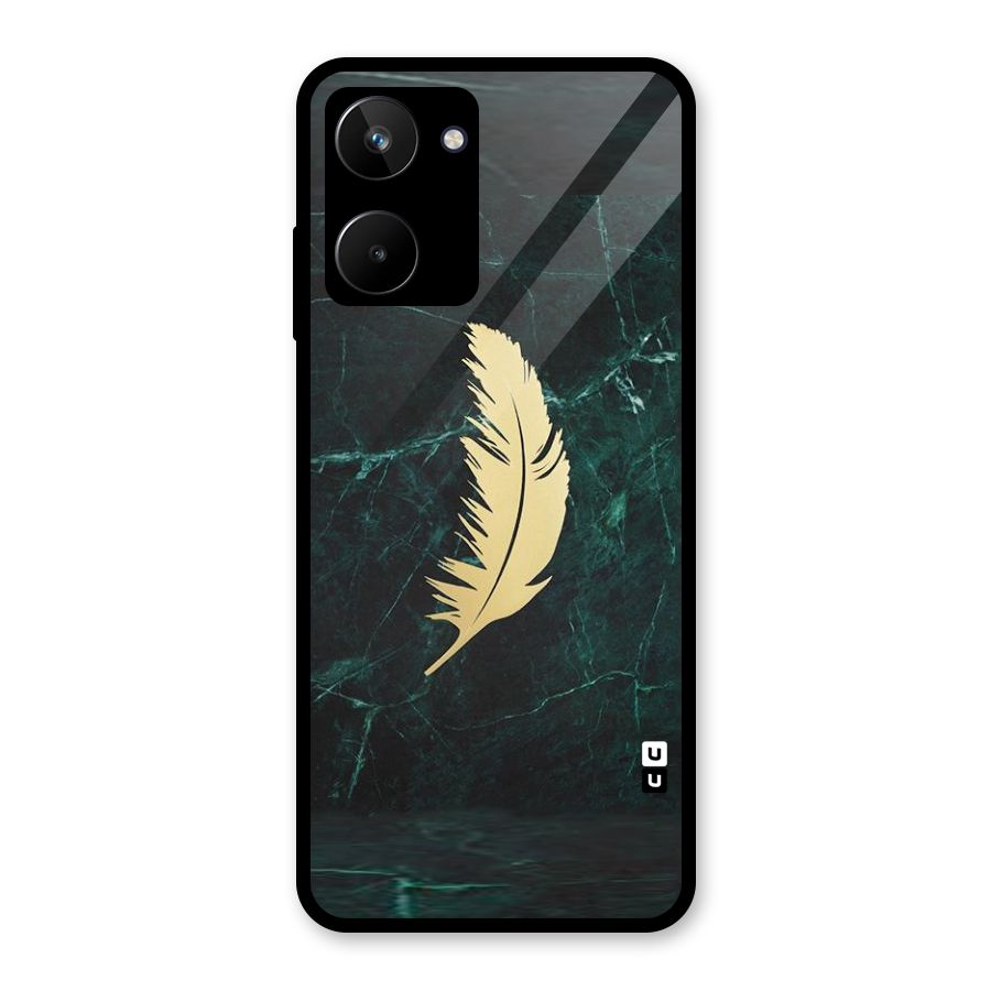 Golden Leaf Glass Back Case for Realme 10
