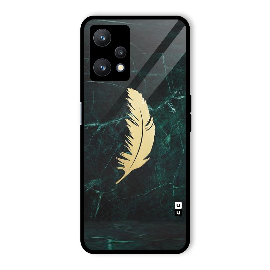 Golden Leaf Glass Back Case for Realme 9 Pro 5G