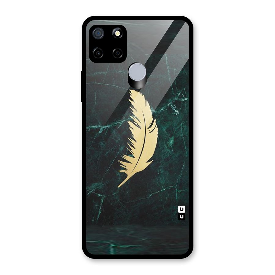 Golden Leaf Glass Back Case for Realme C15
