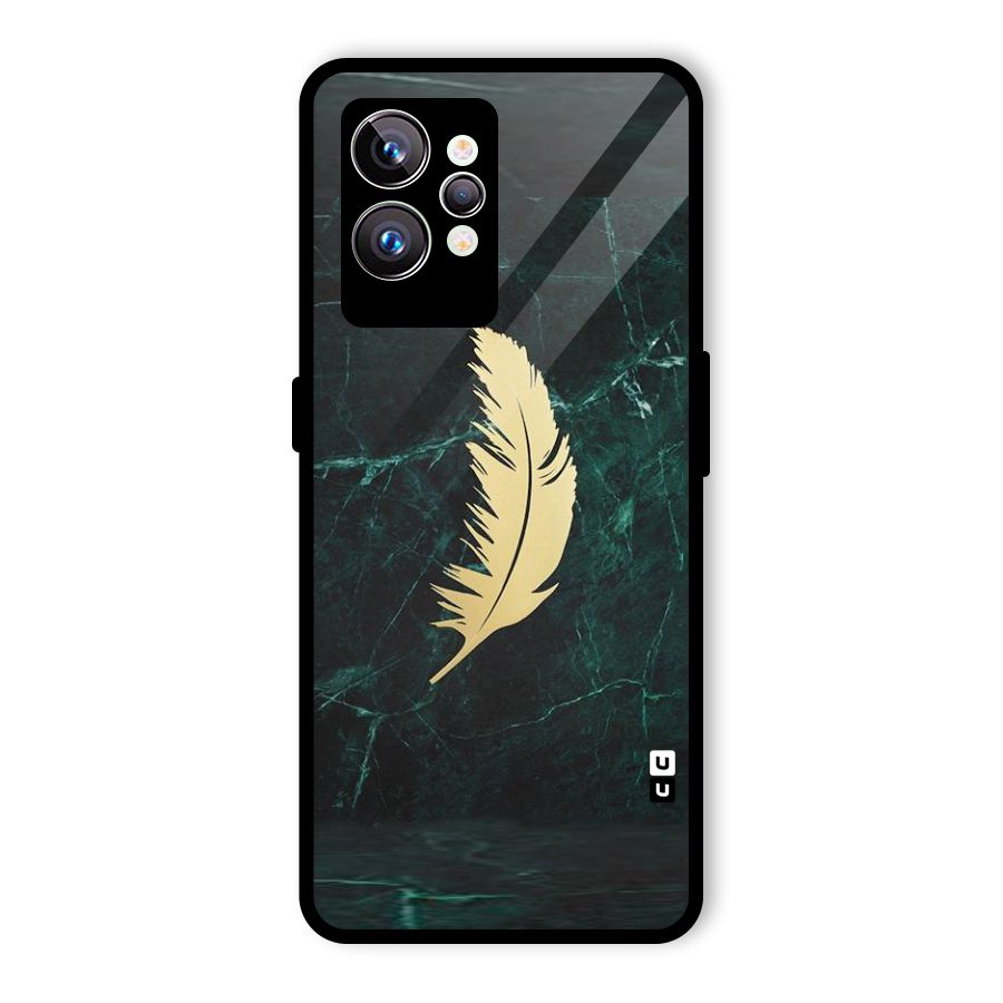 Golden Leaf Glass Back Case for Realme GT2 Pro