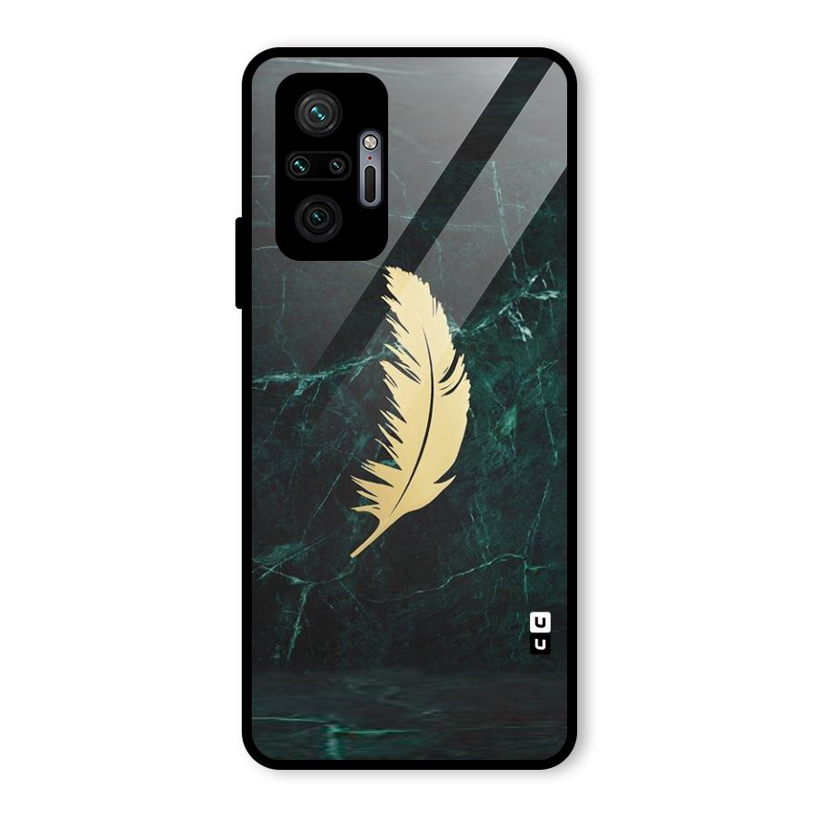 Golden Leaf Glass Back Case for Redmi Note 10 Pro
