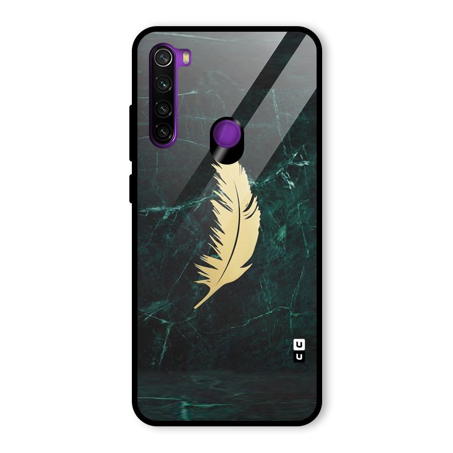 Golden Leaf Glass Back Case for Redmi Note 8
