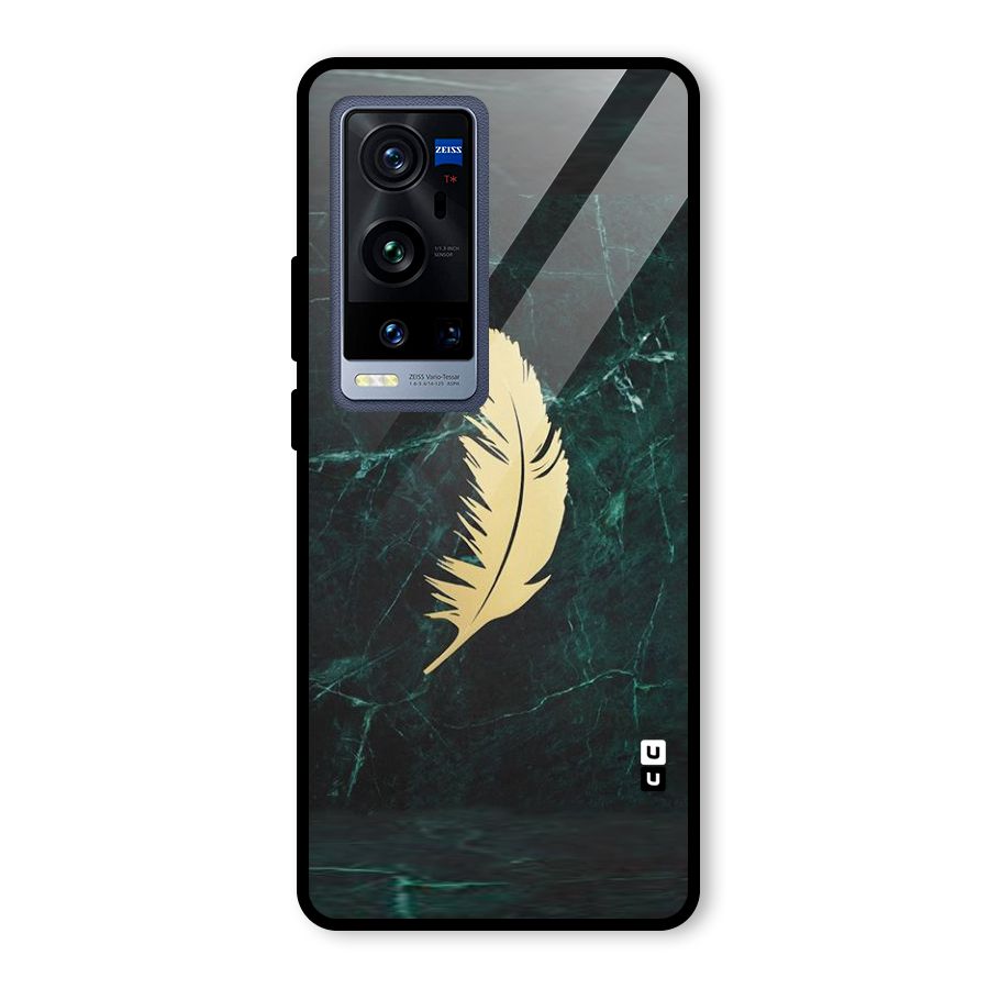 Golden Leaf Glass Back Case for Vivo X60 Pro Plus