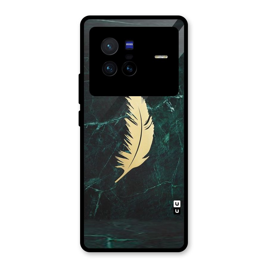 Golden Leaf Glass Back Case for Vivo X80