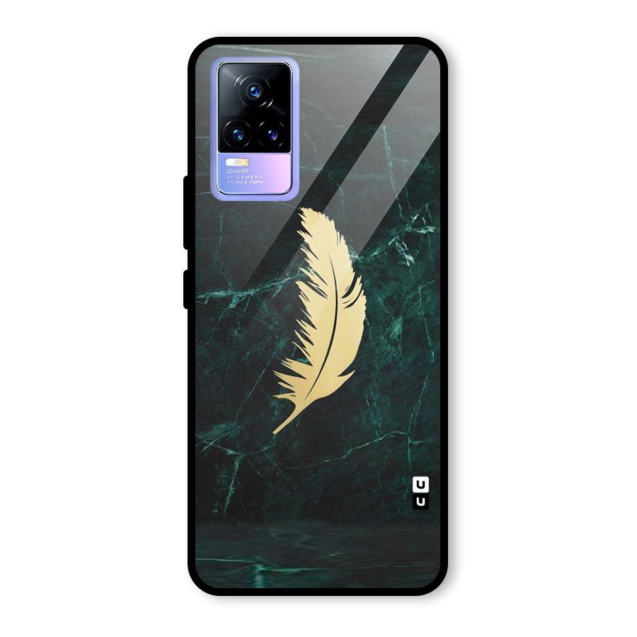 Golden Leaf Glass Back Case for Vivo Y73