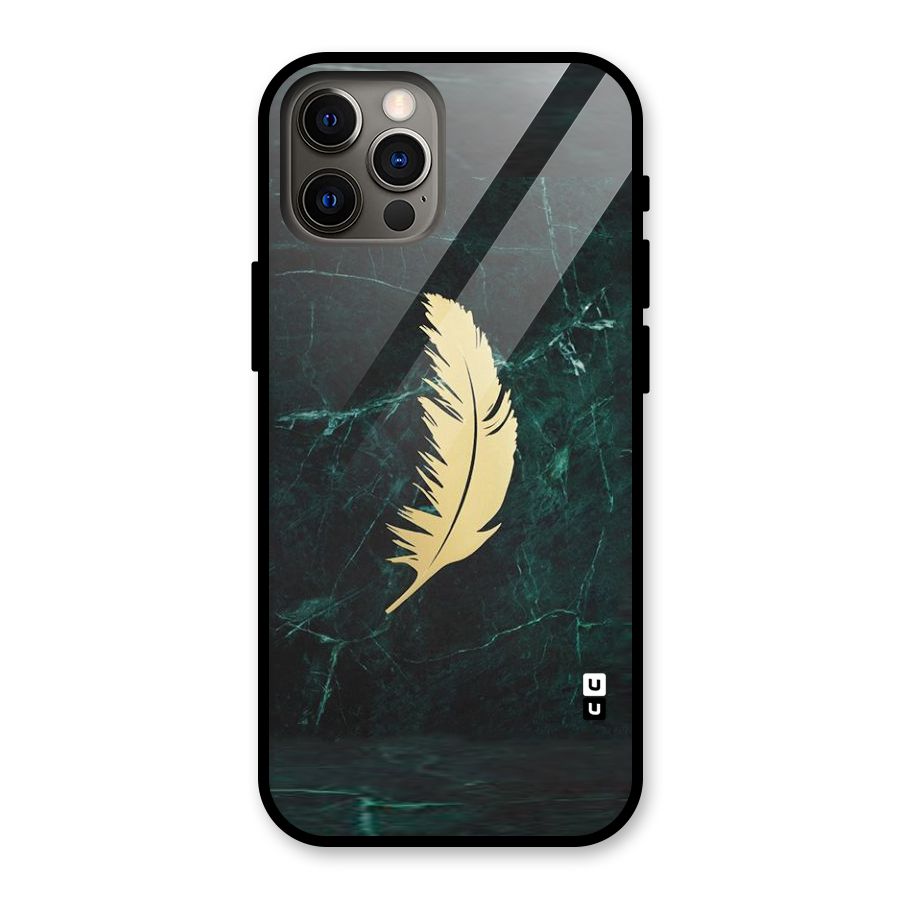 Golden Leaf Glass Back Case for iPhone 12 Pro