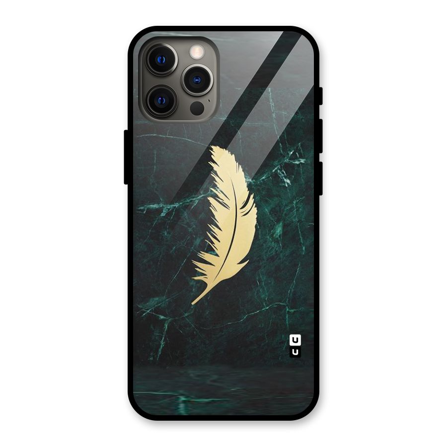 Golden Leaf Glass Back Case for iPhone 12 Pro Max