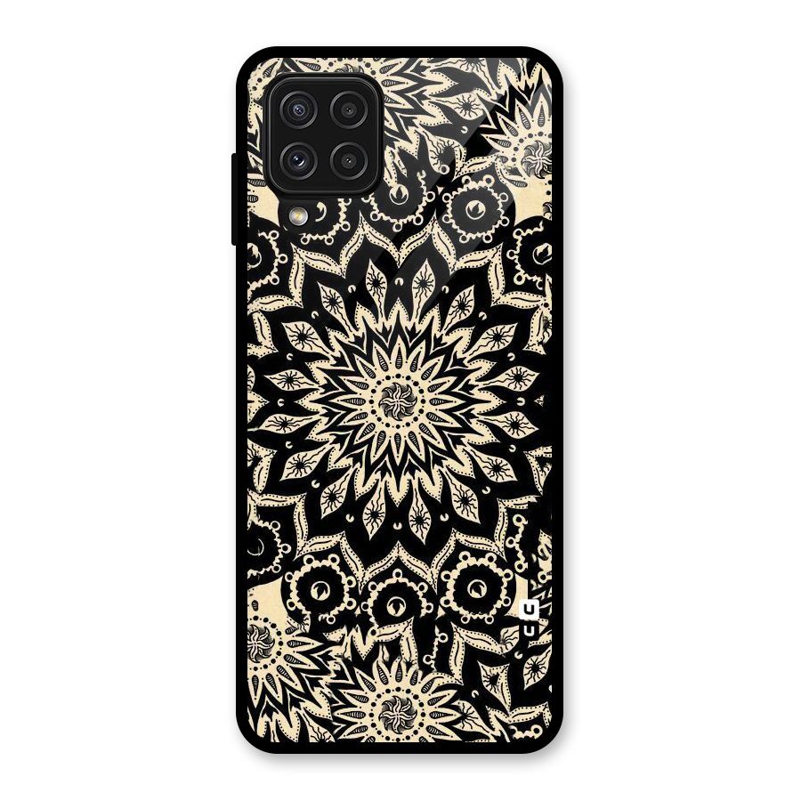 Golden Mandala Glass Back Case for Galaxy A22 4G