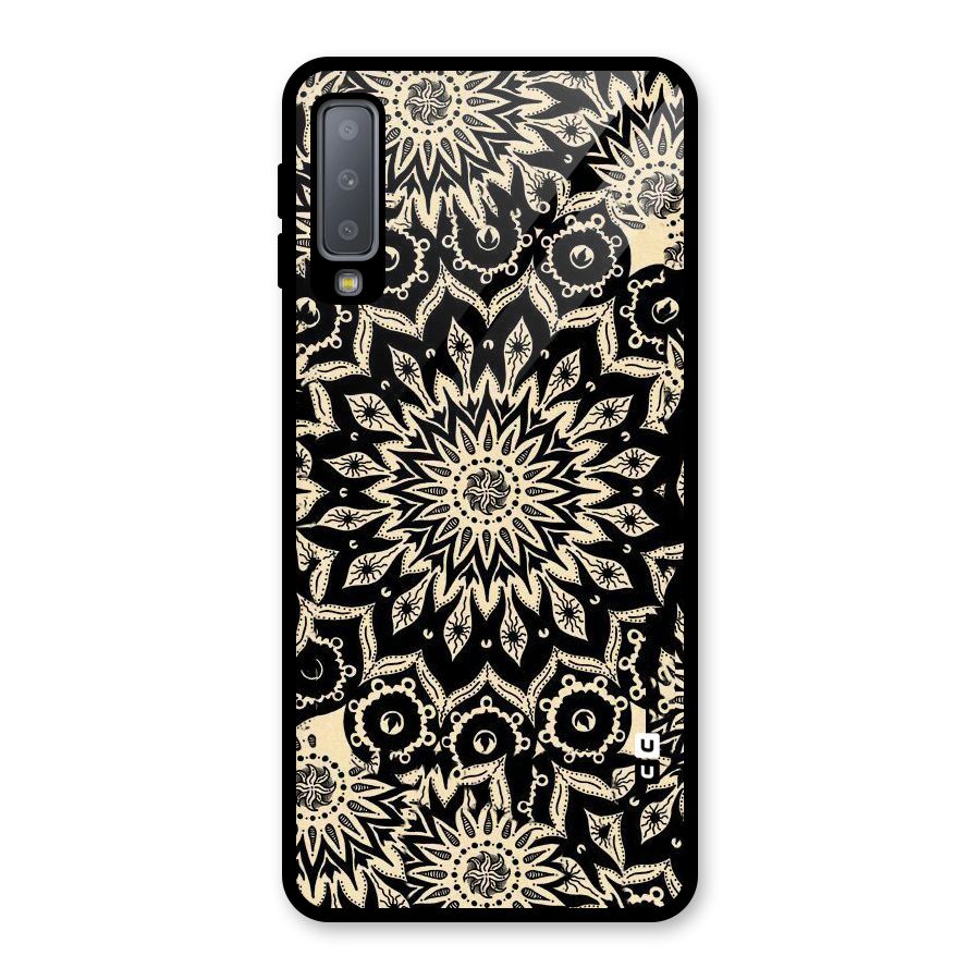 Golden Mandala Glass Back Case for Galaxy A7 (2018)