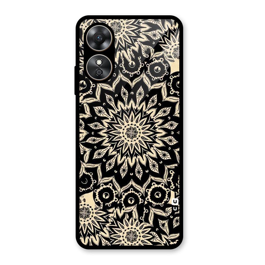 Golden Mandala Glass Back Case for Oppo A17
