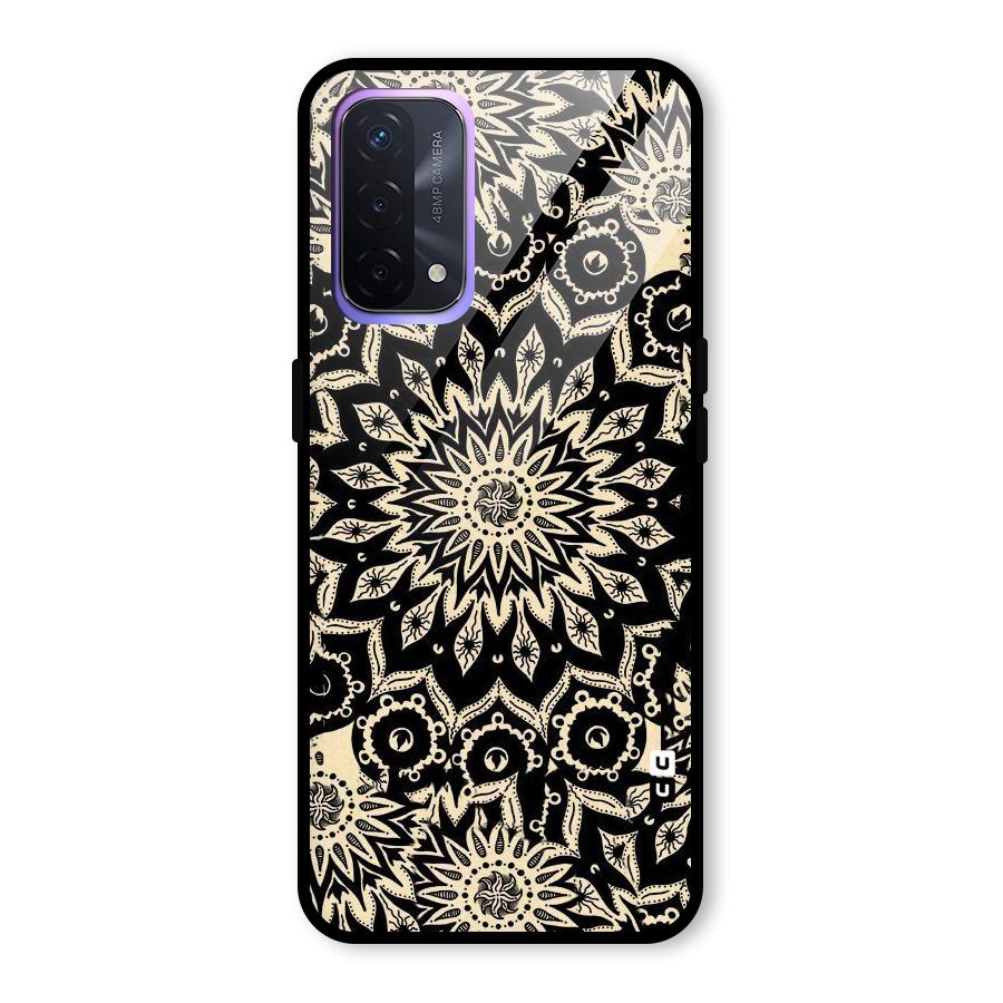 Golden Mandala Glass Back Case for Oppo A74 5G