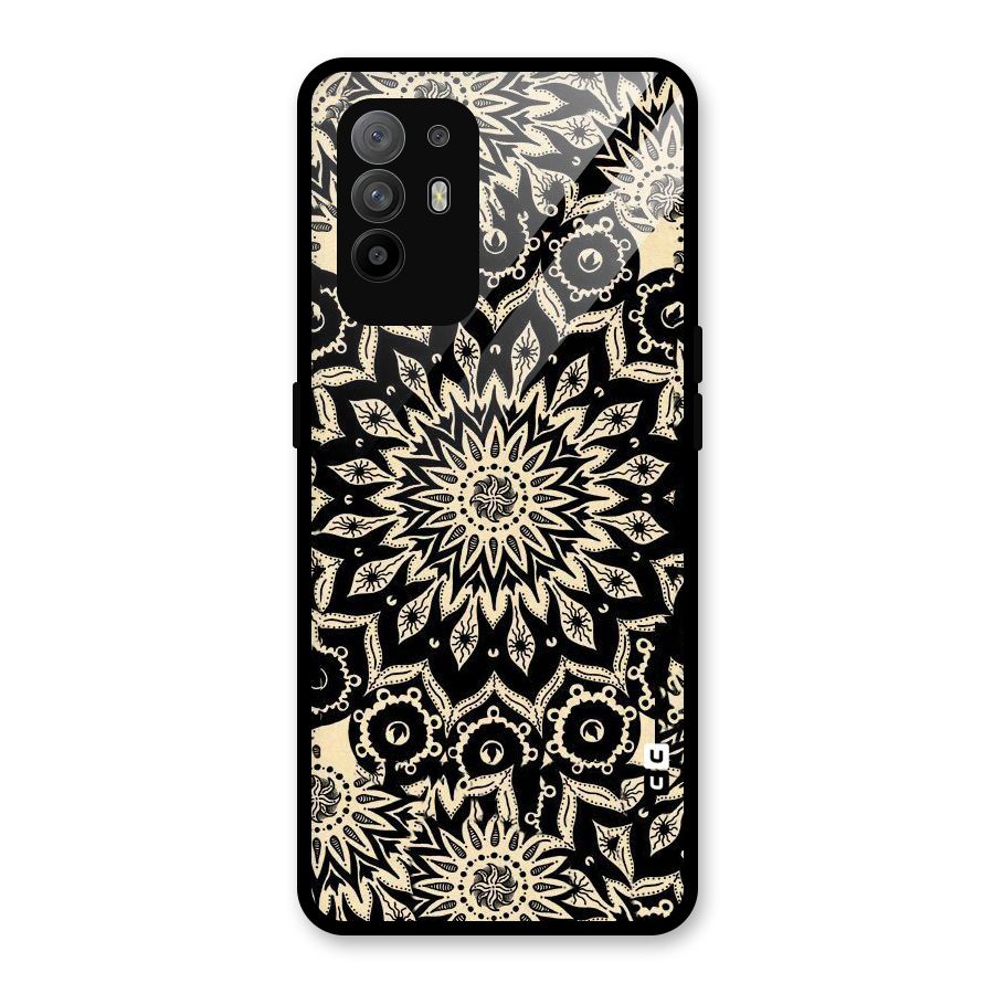 Golden Mandala Glass Back Case for Oppo F19 Pro Plus 5G