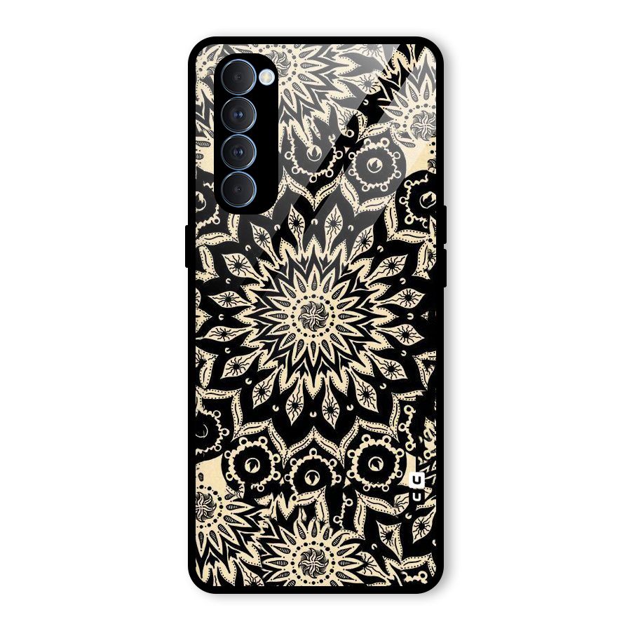 Golden Mandala Glass Back Case for Oppo Reno4 Pro