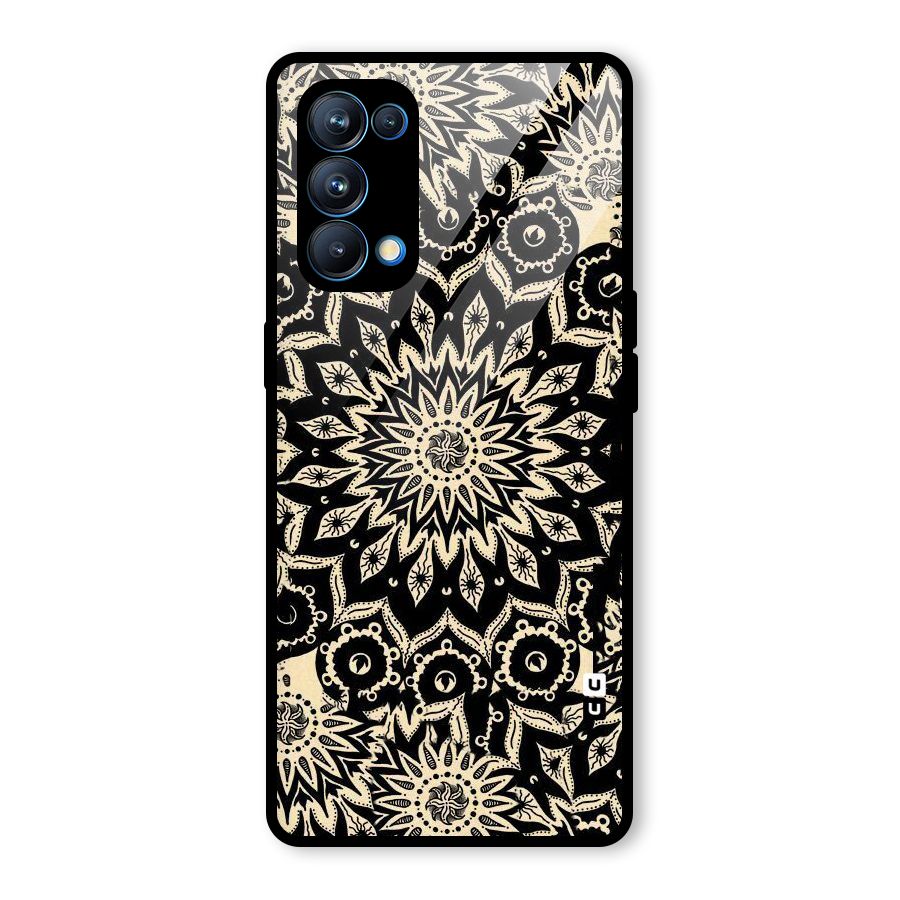 Golden Mandala Glass Back Case for Oppo Reno5 Pro 5G