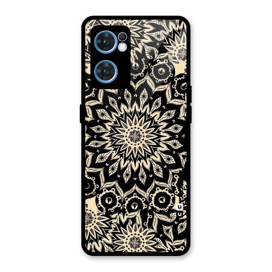 Golden Mandala Glass Back Case for Oppo Reno7 5G
