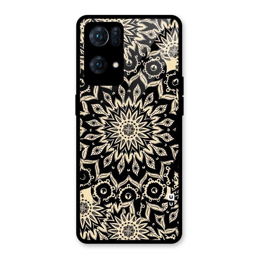 Golden Mandala Glass Back Case for Oppo Reno7 Pro 5G