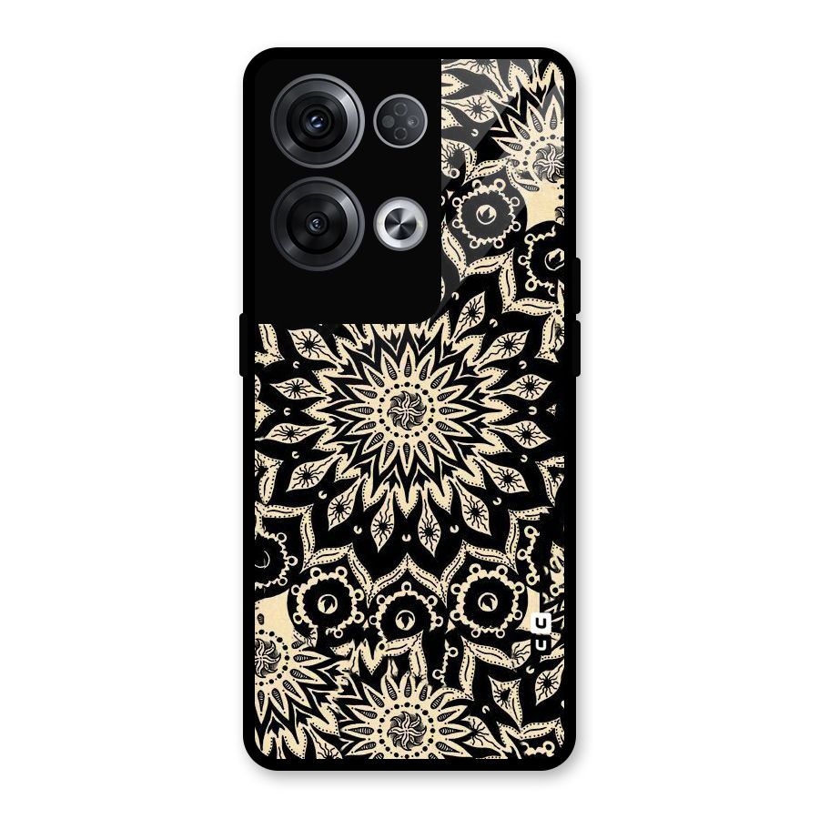 Golden Mandala Glass Back Case for Oppo Reno8 Pro 5G