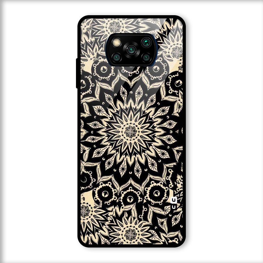 Golden Mandala Glass Back Case for Poco X3