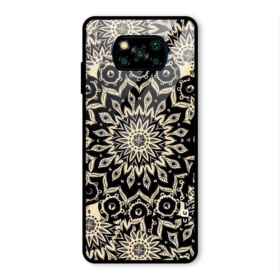 Golden Mandala Glass Back Case for Poco X3 Pro