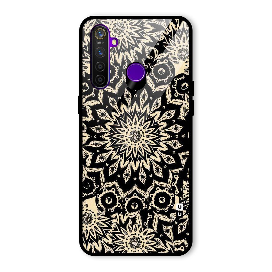 Golden Mandala Glass Back Case for Realme 5 Pro
