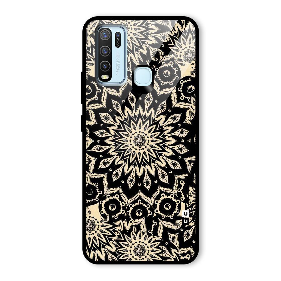 Golden Mandala Glass Back Case for Vivo Y30