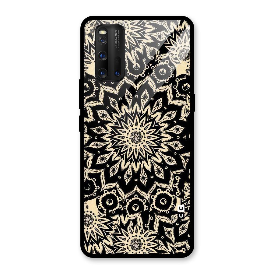 Golden Mandala Glass Back Case for Vivo iQOO 3