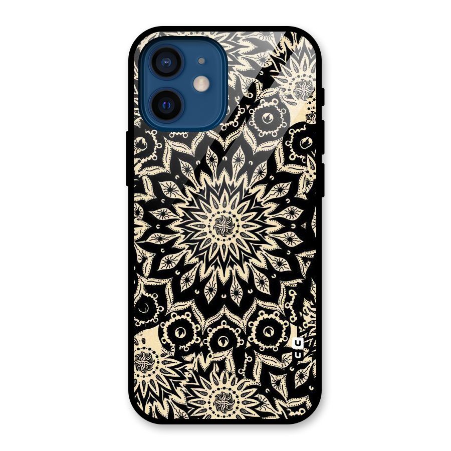 Golden Mandala Glass Back Case for iPhone 12 Mini