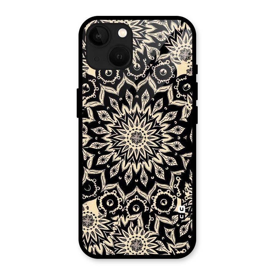 Golden Mandala Glass Back Case for iPhone 13