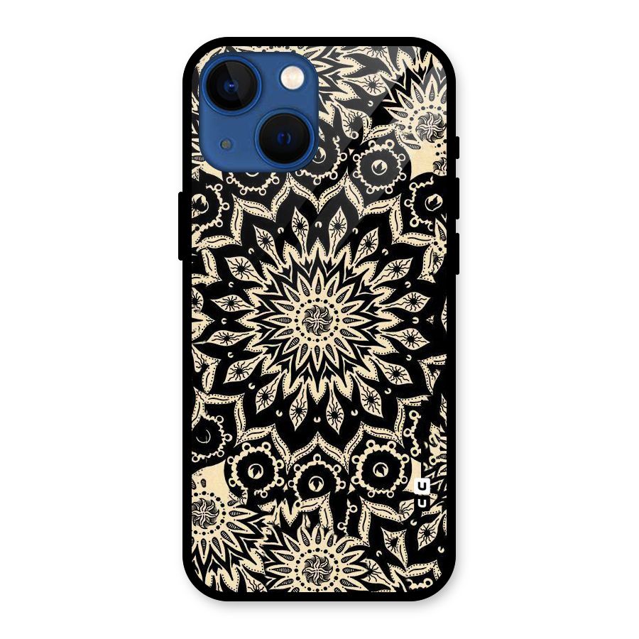 Golden Mandala Glass Back Case for iPhone 13 Mini